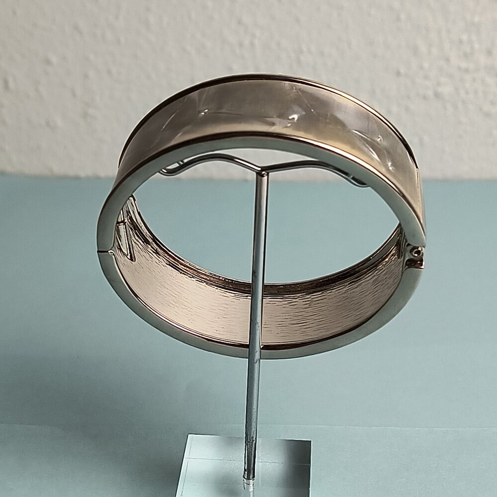 Statement Enamel Avalon Effect Hinged Cuff Bracelet Clamper Grey Silver …